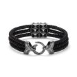 B451 Black Diamond & Stingray Leather Bracelet For Discount