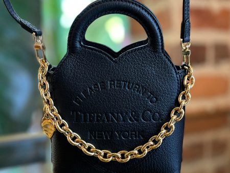 TIFFANY & CO. Charm Mini Black Leather Tote Bag Online Sale