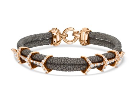 B518 StingHD Racing-Inspired Rose Gold & Diamond Stingray Bracelet Cheap