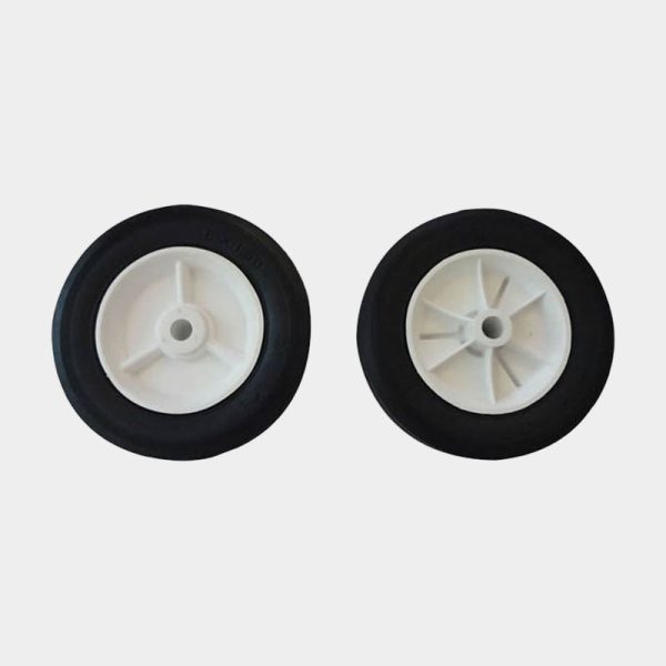 White Plastic Hub & Black Rubber Tire - 6  X 1-1 4 : Set of 2 | Item #: 30-910 Supply