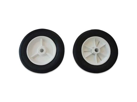 White Plastic Hub & Black Rubber Tire - 6  X 1-1 4 : Set of 2 | Item #: 30-910 Supply