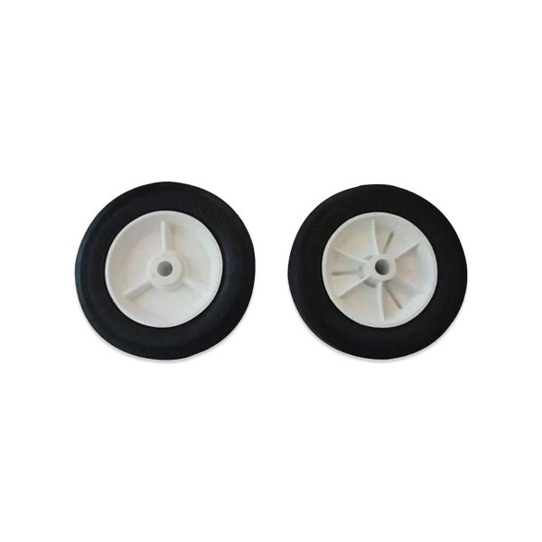 White Plastic Hub & Black Rubber Tire - 6  X 1-1 4 : Set of 2 | Item #: 30-910 Supply