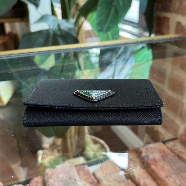 PRADA Black Nylon Card Wallet Discount