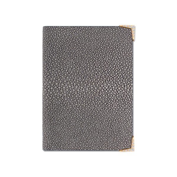 StingHD Diamond-Encrusted Rose Gold & Grey Stingray Leather Wallet Discount