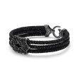 B451 Black Diamond & Stingray Leather Bracelet For Discount