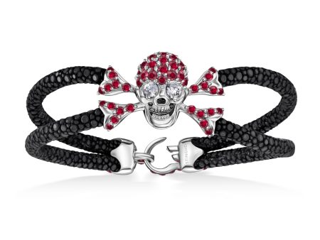 B477 StingHD Silver covered in Rubies with Diamond Eyes and Ruby Clasp Online now