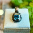 DAVID YURMAN Albion Enhancer Sterling Silver 14K Yellow Gold Blue Topaz Pendant Sale