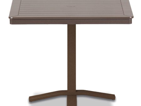 Telescope Casual Marine Grade Polymer 32  Square Dining Table with Pedestal Base For Discount