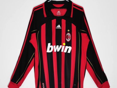 AC MILAN HOME RETRO LONG SLEEVE JERSEY 06 07 Online Sale