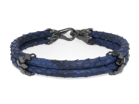 B445P Navy Python Black Platinum Fashion