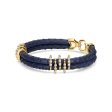 B453P Yellow Gold & Diamond Navy Python Bracelet Cheap