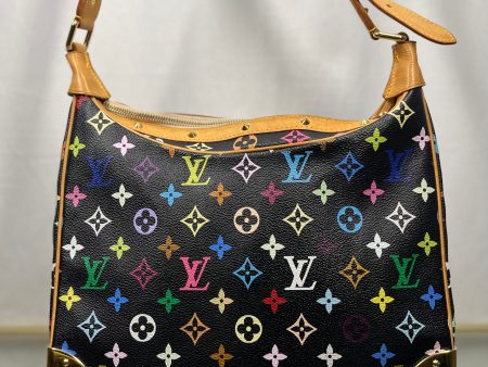 LOUIS VUITTON Boulogne Black Monogram Takashi Murakami Multicolor Shoulder Bag For Discount