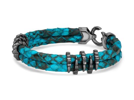 B453P Black Platinum & Turquoise Python Bracelet Hot on Sale