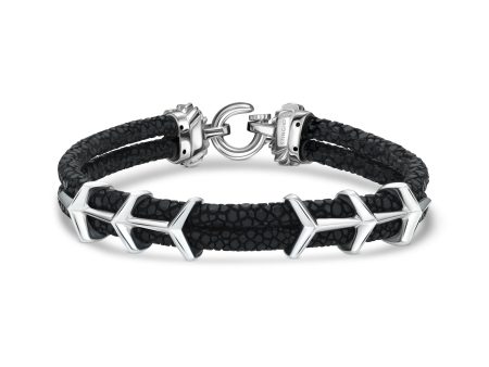 B518 StingHD Racing-Inspired Silver & Stingray Bracelet Online Sale