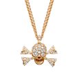 StingHD Spectre Radiance: Diamond-Adorned 18K Rose Gold Skull Necklace For Sale