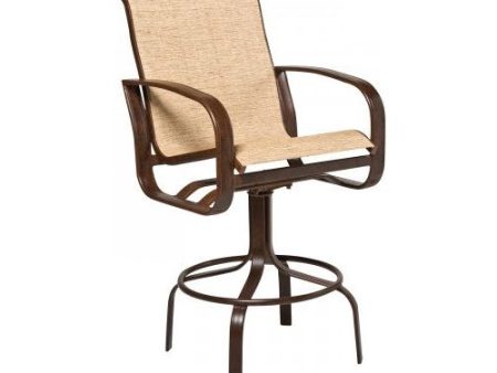 Woodard Cayman Isle Sling Swivel Bar Stool- Item 2FH468 Fashion