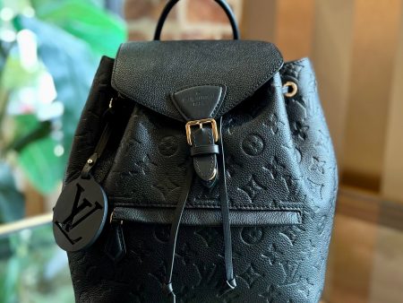 LOUIS VUITTON Montsouris Black Empriente Leather Backpack Hot on Sale