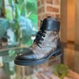 LOUIS VUITTON Wonderland Flat Ranger Black Brown Calfskin Monogram Boots SZ38.5(8.5US) Discount