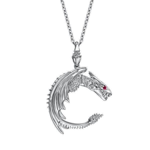 StingHD Dragon s Gaze Pendant: Silver Elegance with a Fiery Soul on Sale