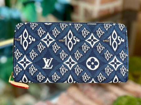 LOUIS VUITTON Since 1854 Jacquard Blue Zippy Wallet For Discount