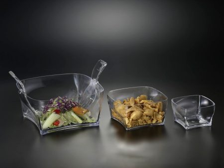 HA Medium Square Acrylic Salad Bowl Cheap