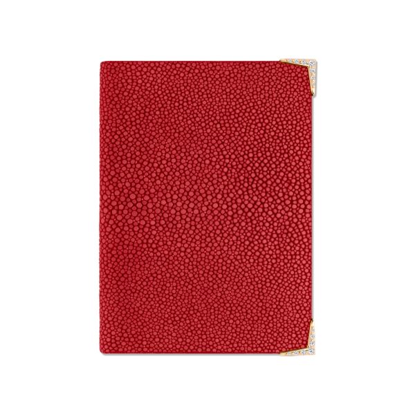 StingHD Diamond-Encrusted Rose Gold & Dark Red Stingray Leather Wallet Supply