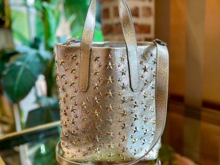 JIMMY CHOO Silver Stars Leather Two Way Shoulder Bag TS3859 Online