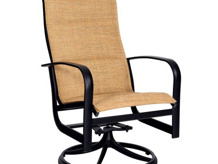 Woodard Freemont Padded Sling High Back Swivel Rocking Dining Arm Chair | 2P0588 Cheap