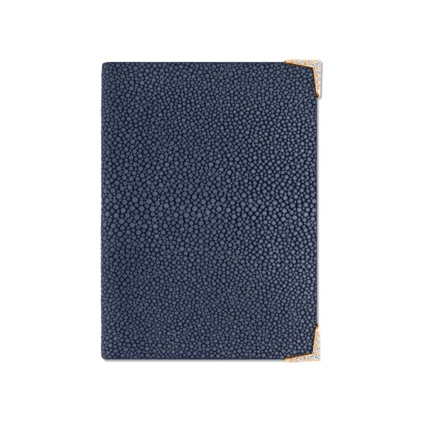 StingHD Diamond-Encrusted Rose Gold & Navy Blue Stingray Leather Wallet Online Sale