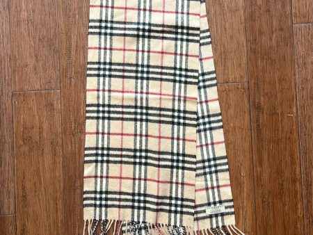 BURBERRY Beige Cashmere House Check Fringe Scarf TS3852 Fashion