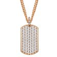 StingHD Lustrous Elegance: 20K Rose Gold Dog Tag with Diamond Bail Online now