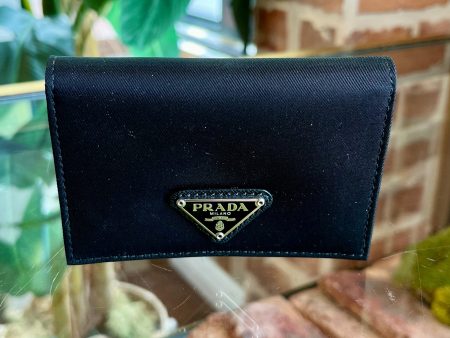 PRADA Black Nylon Card Wallet Discount