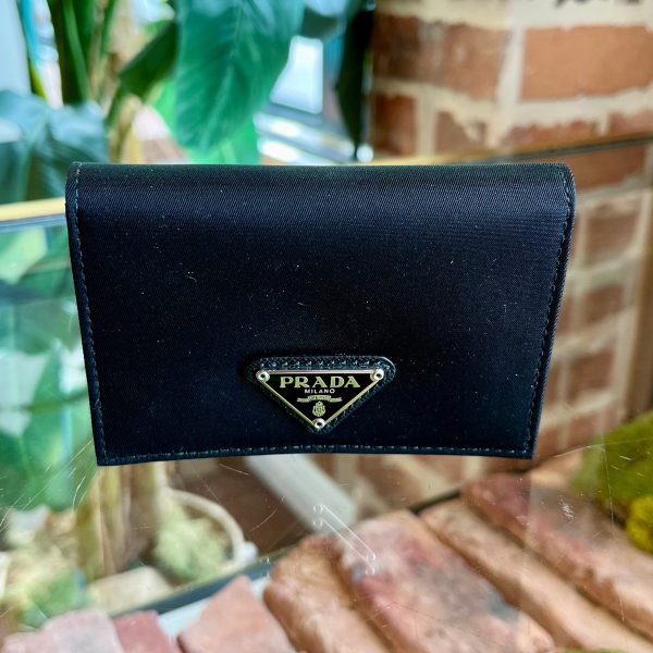 PRADA Black Nylon Card Wallet Discount