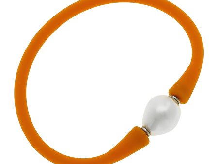 Silicone & Pearl Bracelet, Cantaloupe Discount