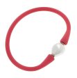 Silicone & Pearl Bracelet, Pink Hot on Sale