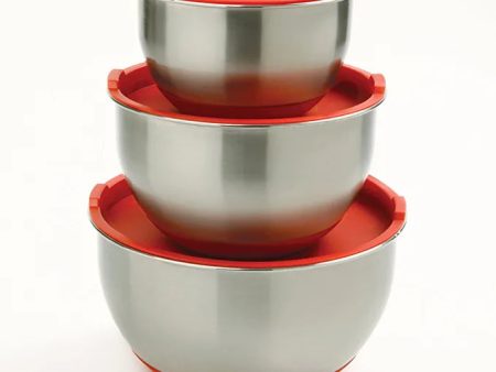 Core Set of 3 Non-skid Mixing bowls with lids Fashion