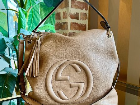 GUCCI Soho Large Camelia Pebbled Calfskin Hobo Sale