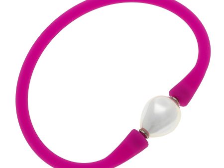 Silicone & Pearl Bracelet, Magenta For Discount