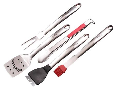 Jim Beam Stainless 5 pc Grill Tool Set Hot on Sale