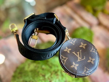 LOUIS VUITTON Pochette Bandeliere Black Canvas Strap Online Sale