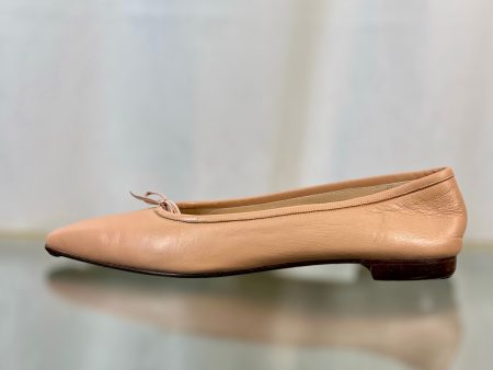 MANOLO BLAHNIK Pink Veralli Leather Bow Ballerina Flats SZ41.5(11.5US) DIA290 Cheap