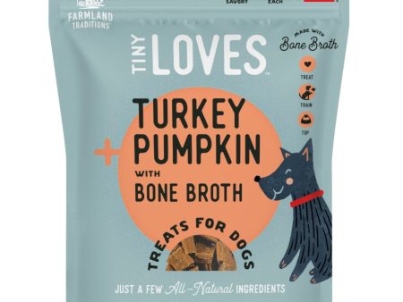 Farmland Traditions Tiny Loves Turkey and Pumpkin w Bone Broth Dog Treats 1ea 6oz. For Sale