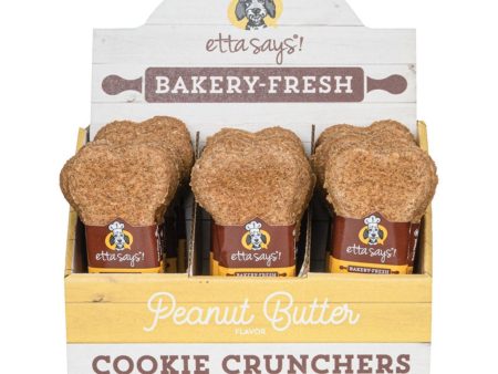 Etta Says! Cookie Cruncher Dog Treat Peanut Butter 24ea 5 in Hot on Sale