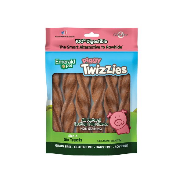 Emerald Pet Piggy Twizzies Dog Treat Pork 1ea 6 in, 6 pk, 8 oz For Cheap