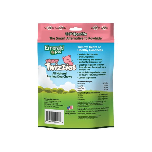 Emerald Pet Piggy Twizzies Dog Treat Pork 1ea 6 in, 6 pk, 8 oz For Cheap