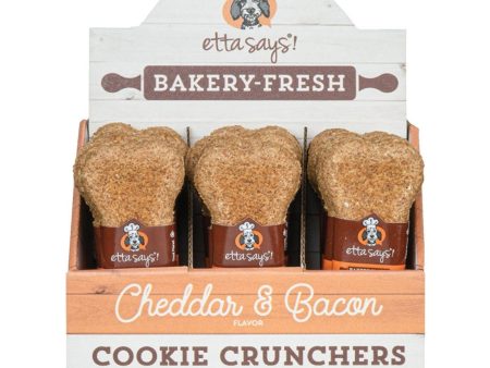 Etta Says! Cookie Cruncher Dog Treat Cheddar & Bacon 24ea 5 in on Sale