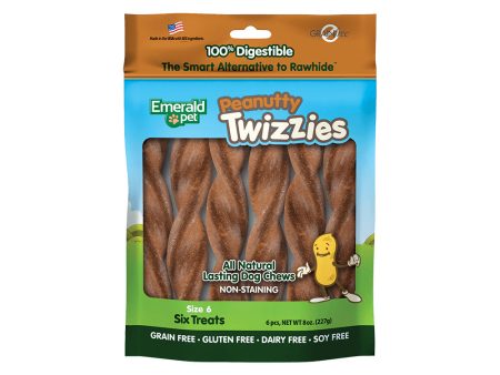 Emerald Pet Peanutty Twizzies Dog Treat Peanut Butter 1ea 6 in, 6 pk, 8 oz Online now