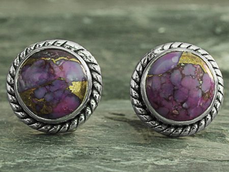 Purple Radiance Turquoise & Silver Earrings Online Sale