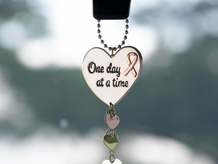 Pink Ribbon One Day at a Time Car Charm Online now