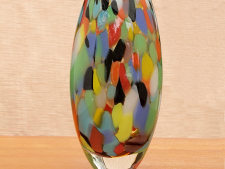 Carnival Confetti Unique Murano Inspired Glass Vase (11 inch) Hot on Sale